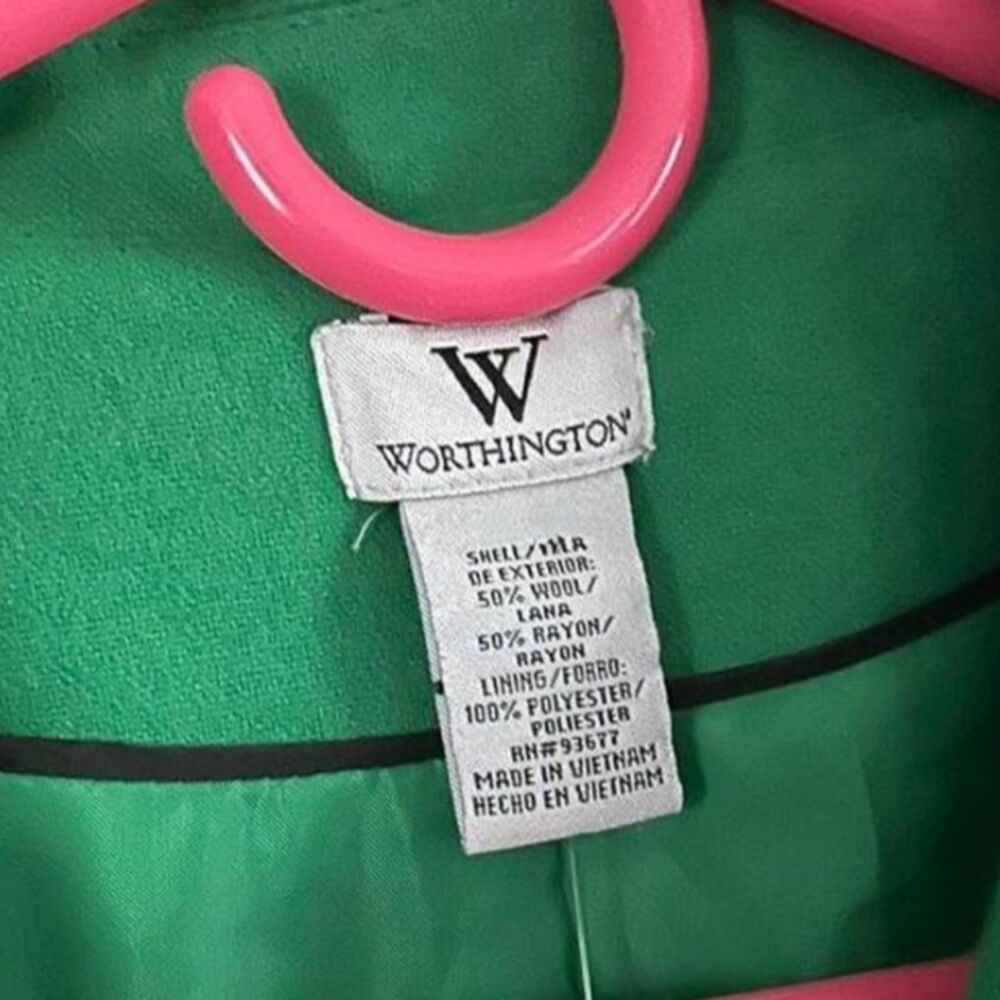 Green Button-Front Coat - Picture 6 of 7